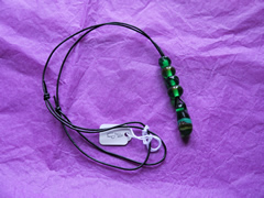 Black Strap with Green Beads