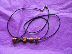 Black Strap with Orange beads